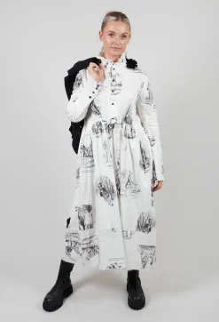Ruffle Neck Dress in The Hunter