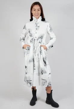 Ruffle Neck Dress in The Hunter