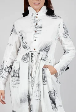 Ruffle Neck Dress in The Hunter