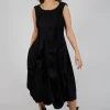 Ruffle Seam Dress in Black
