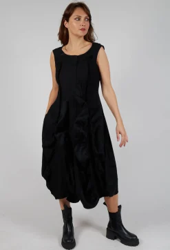 Ruffle Seam Dress in Black
