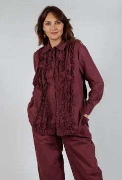 Ruffle Shirt in Intense Rust