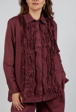 Ruffle Shirt in Intense Rust