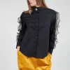 Ruffle Sleeved Shirt in Koshi