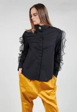 Ruffle Sleeved Shirt in Koshi