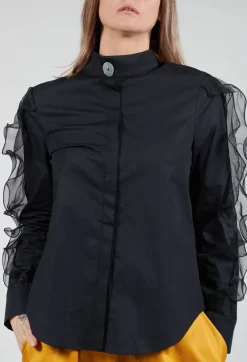 Ruffle Sleeved Shirt in Koshi