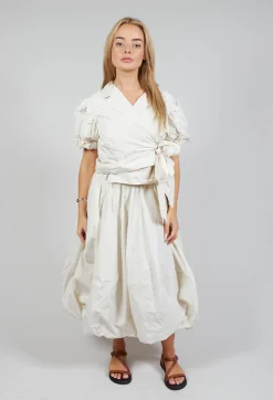 Ruffle Wrap Jacket in Ecru