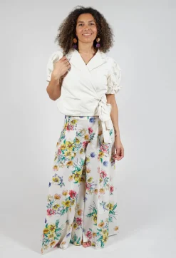 Ruffle Wrap Jacket in Ecru
