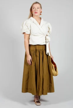 Ruffle Wrap Jacket in Ecru