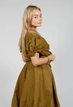 Ruffle Wrap Jacket in Gold