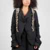 Ruffled Blazer in Black
