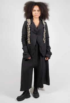 Ruffled Blazer in Black
