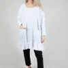 Ruffled Hem Top in White
