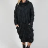 Ruffled Taffeta Dress in Black