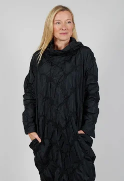 Ruffled Taffeta Dress in Black