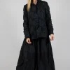 Ruffled Taffeta Jacket in Black