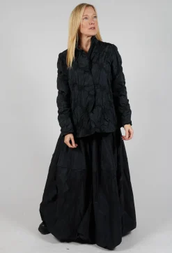 Ruffled Taffeta Jacket in Black