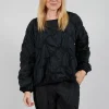Ruffled Taffeta Shirt in Black