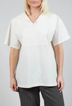 Sailor Collar Blouse in Off White