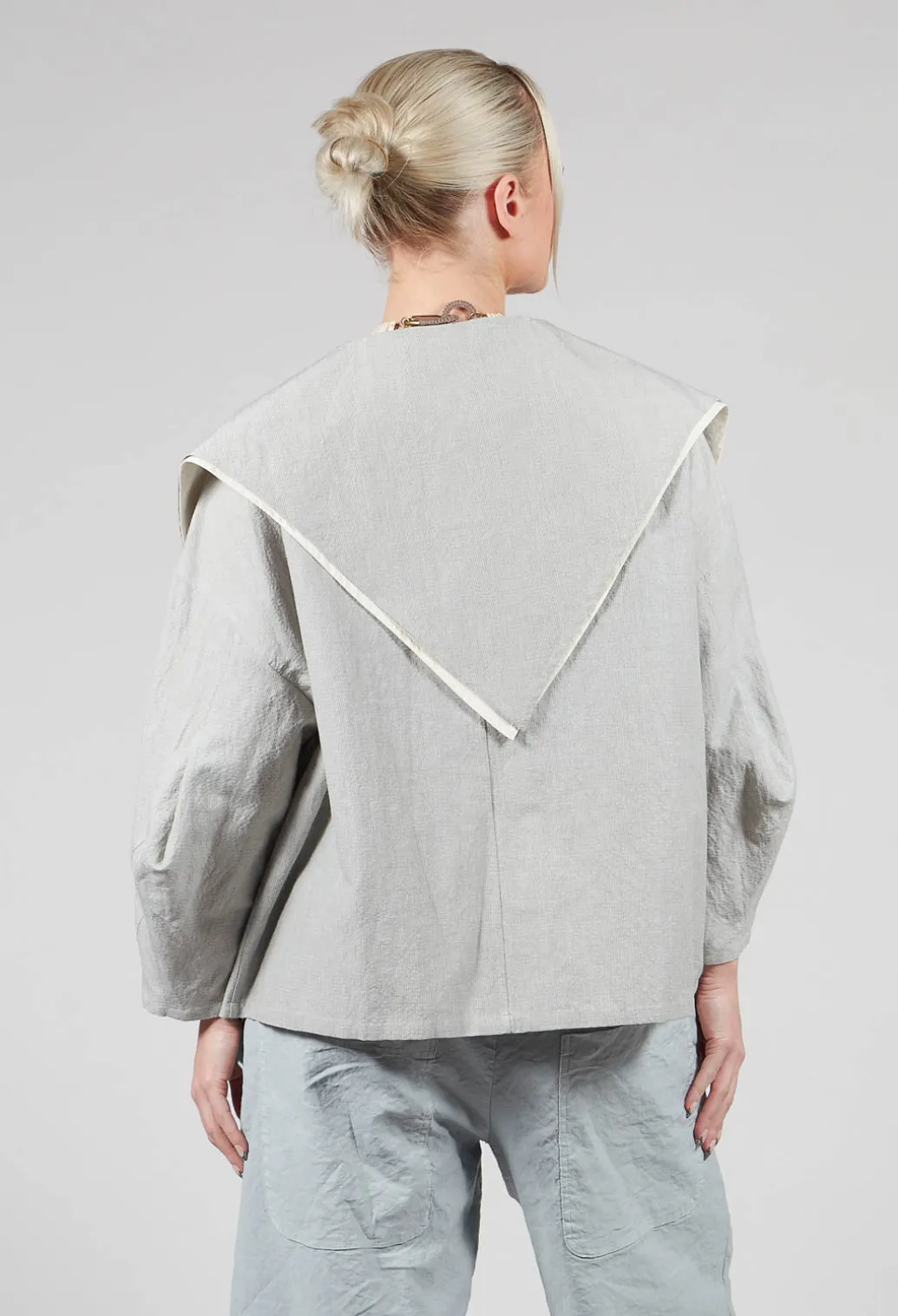 Sailor Collar Jacket in Light Grey