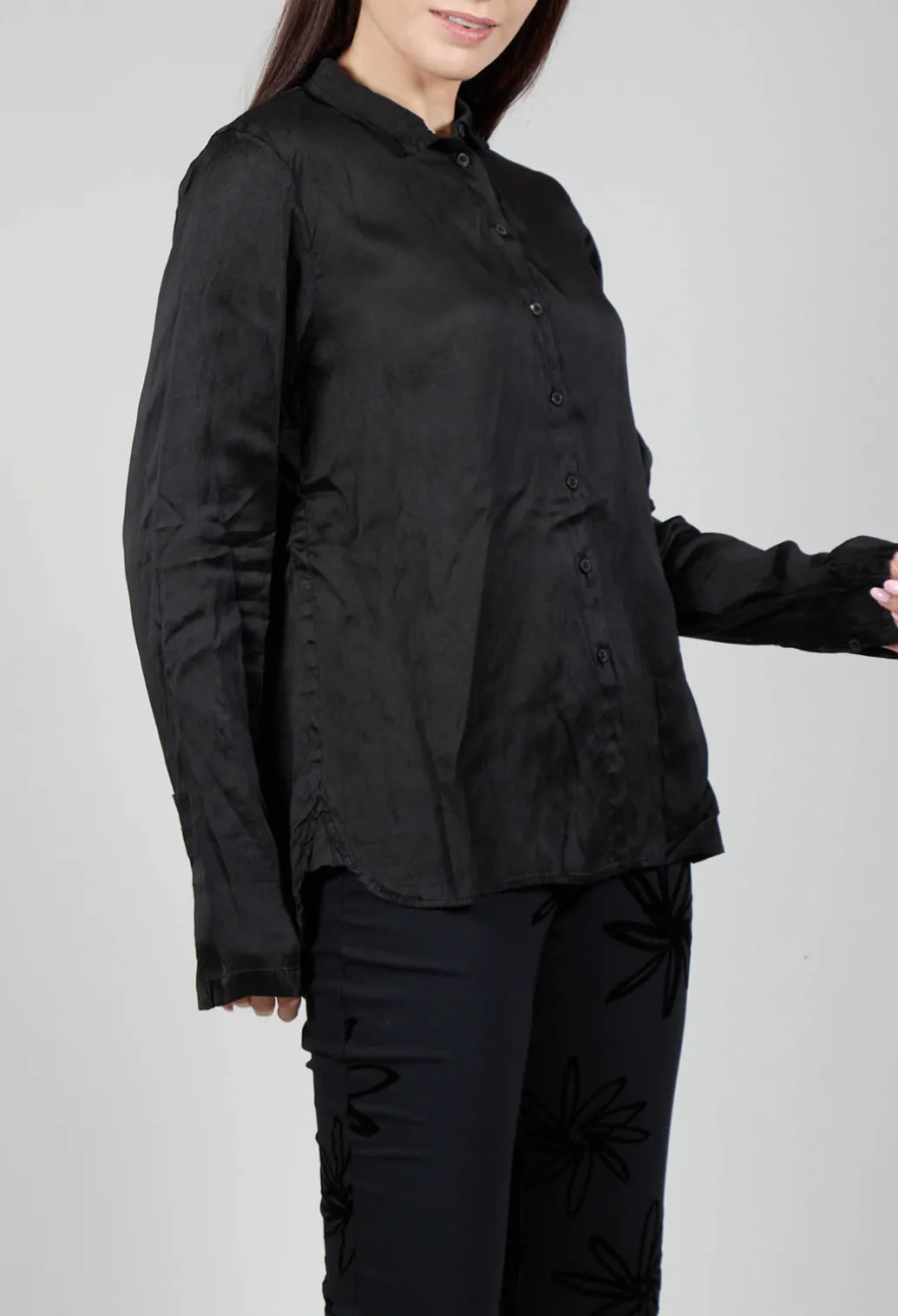 Satin Blouse in Black