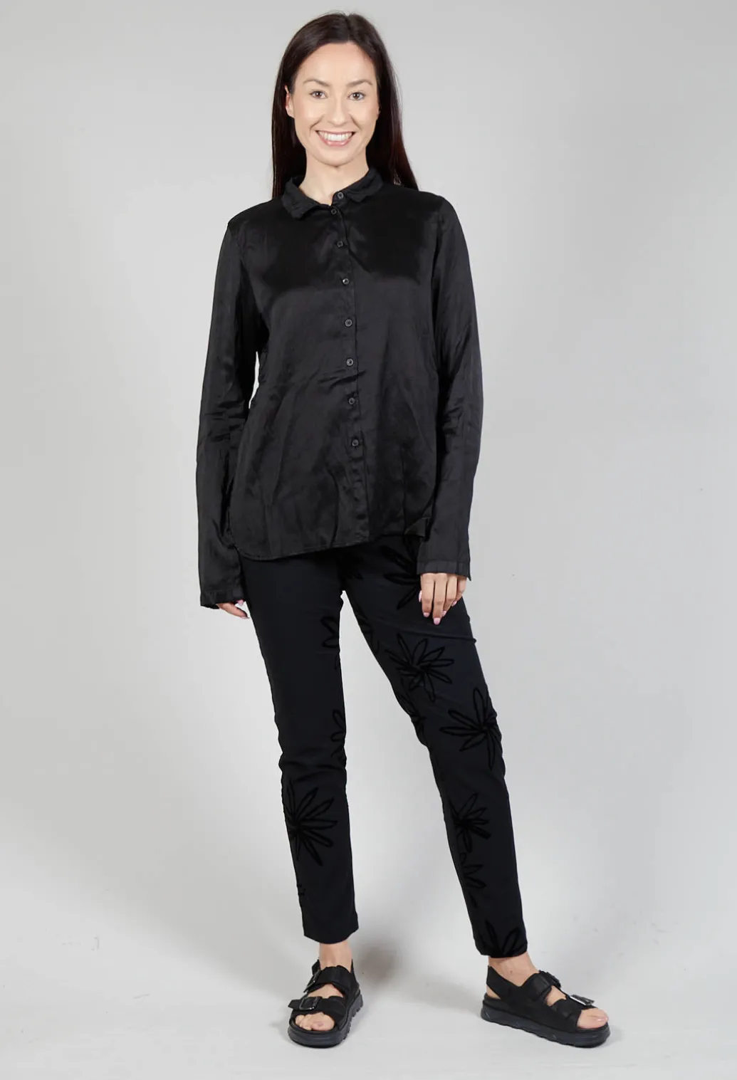 Satin Blouse in Black