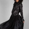 Satin Coated Jacket in Black