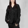 Satin Contrast Jacket in Black