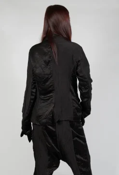 Satin Contrast Jacket in Black