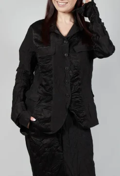 Satin Contrast Jacket in Black