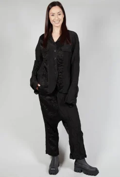 Satin Contrast Jacket in Black