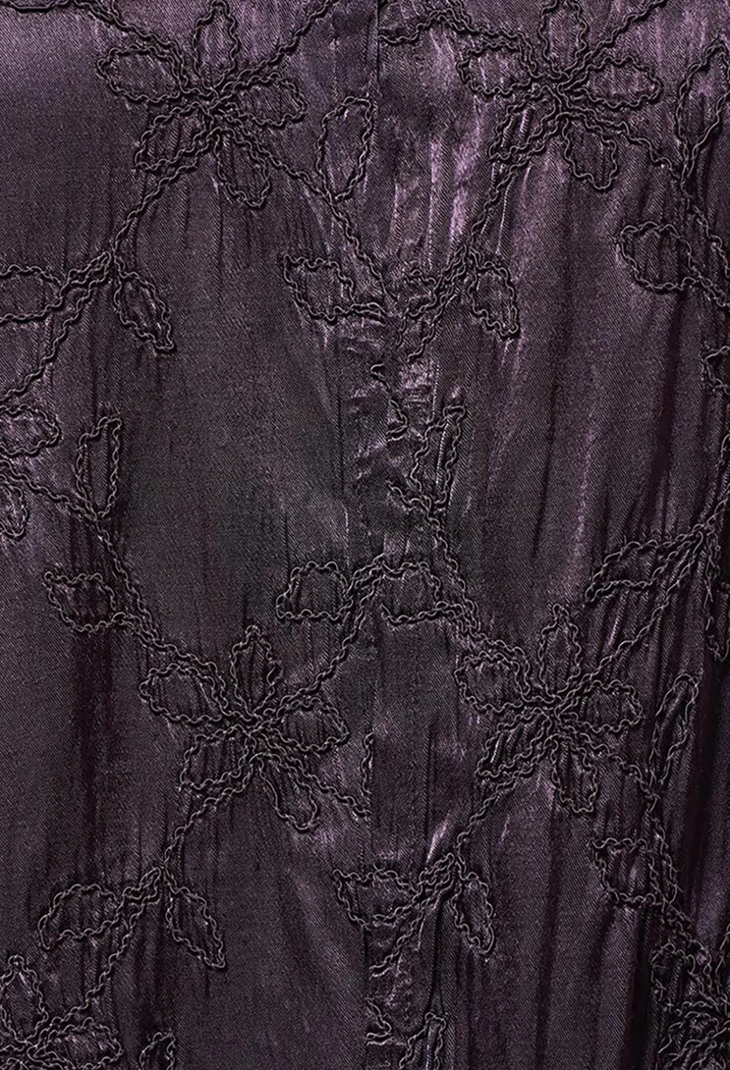 Satin Front Jacket with Embroidery in Blueberry