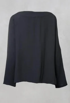Satin Front Jacket with Embroidery in Storm