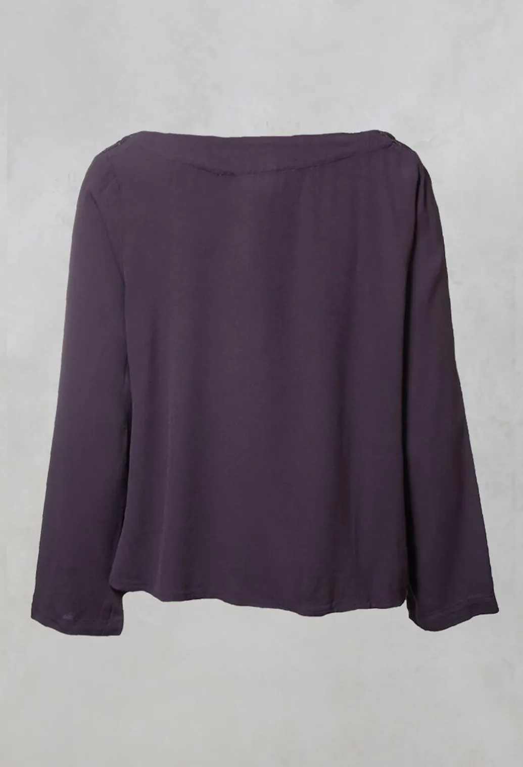 Satin Front Jacket with Embroidery in Blueberry