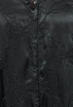 Satin Front Jacket with Embroidery in Storm