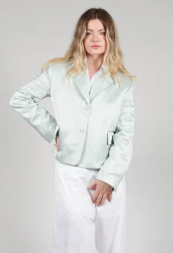 Satin Jacket in Blue Baby