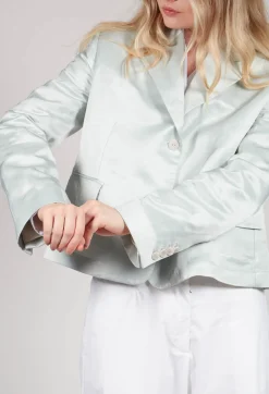 Satin Jacket in Blue Baby