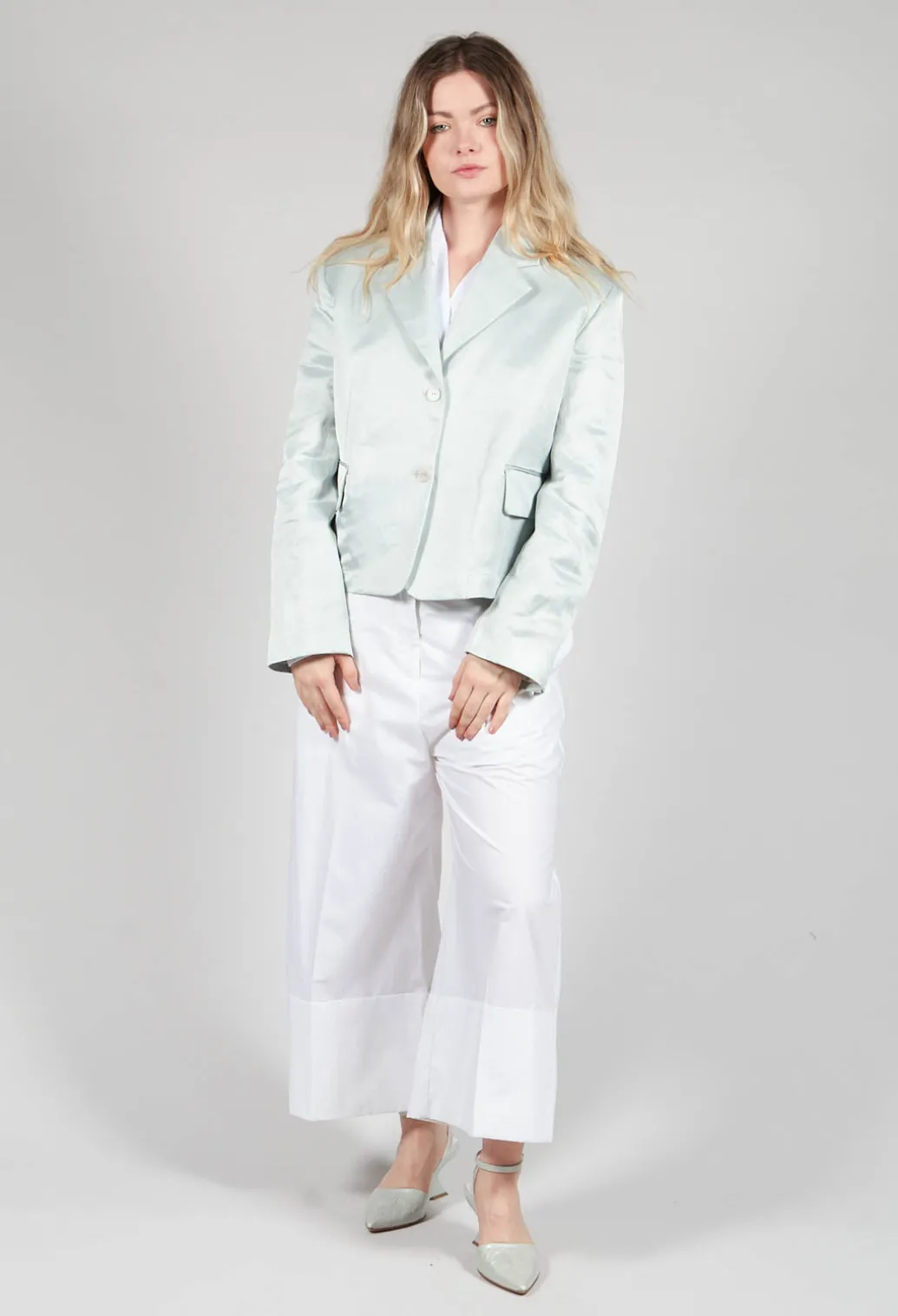 Satin Jacket in Blue Baby