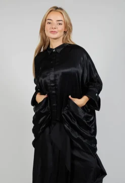 Satin Shirt in Black