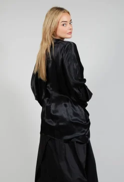 Satin Shirt in Black