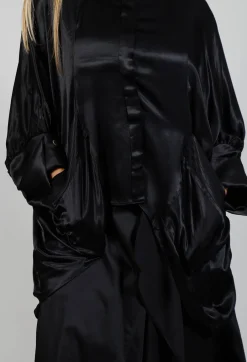 Satin Shirt in Black