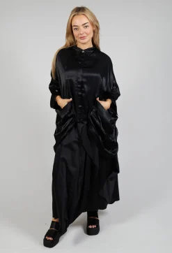 Satin Shirt in Black