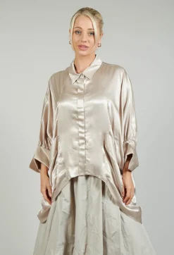 Satin Shirt in Rose Gold