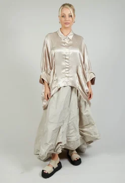 Satin Shirt in Rose Gold