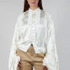 Satin Silk Blouse in Off White