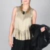 Satin Vest Top in Gold