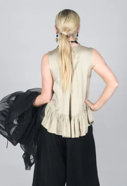 Satin Vest Top in Gold