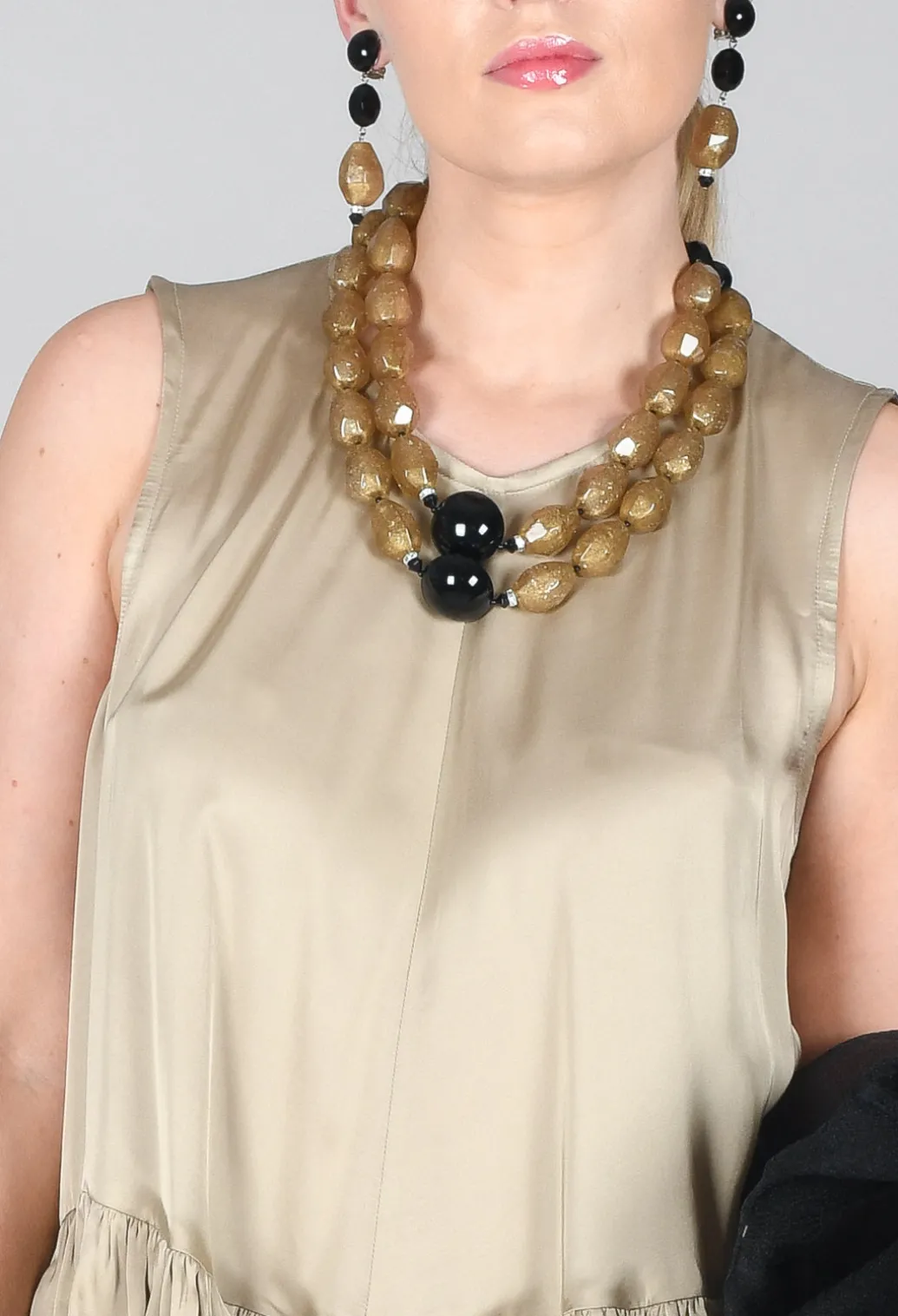Satin Vest Top in Gold