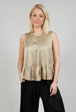 Satin Vest Top in Gold