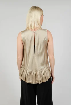 Satin Vest Top in Gold